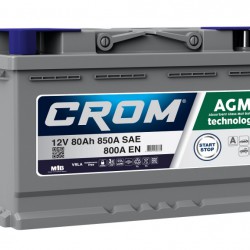 AKUMULIATORIUS 80AH/800A START-STOP AGM (VRLA) MUTLU / CHROM