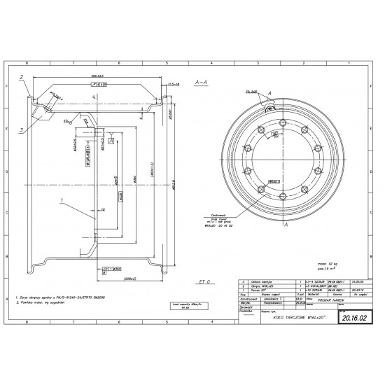 16X20 PRONAR DISKS F10/281/335 ET0 (20.16.02)