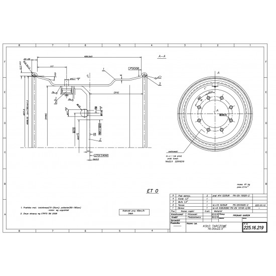 16x22,5 PRONAR F8 ET0 (225.16.219)  Pronar Forest